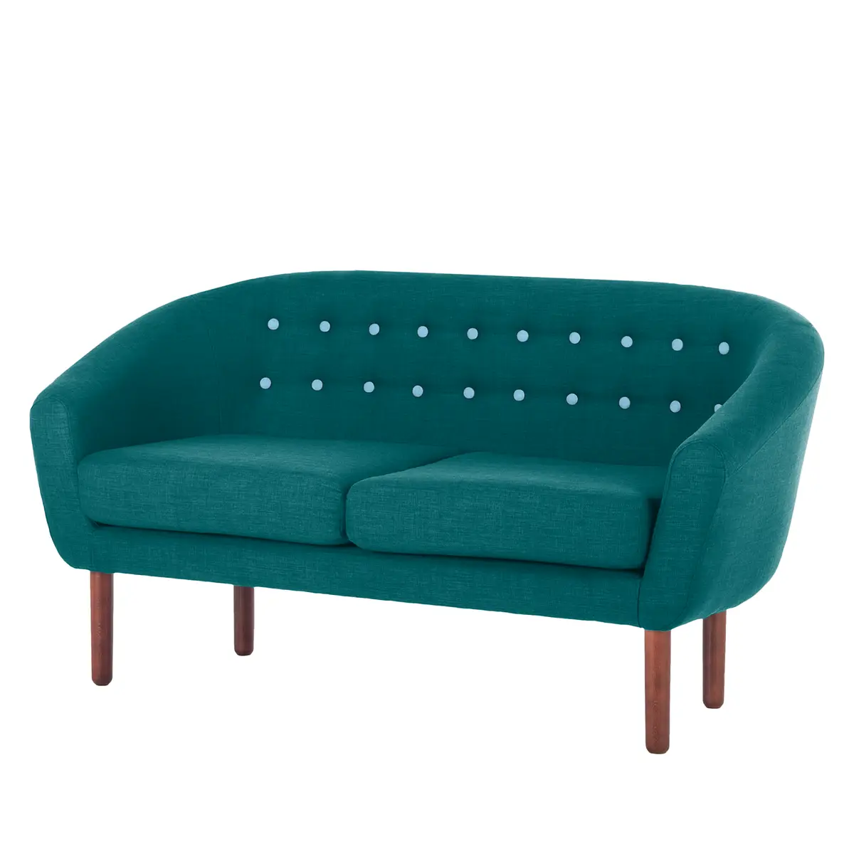 2-Sitzer Sofa Türkis/Petrol Webstoff Tuala | Türkis