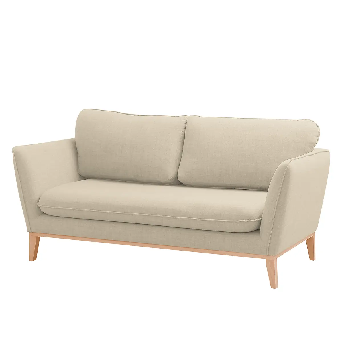 Sofa 2-Sitzer Webstoff Beige/Hellbeige | Beige