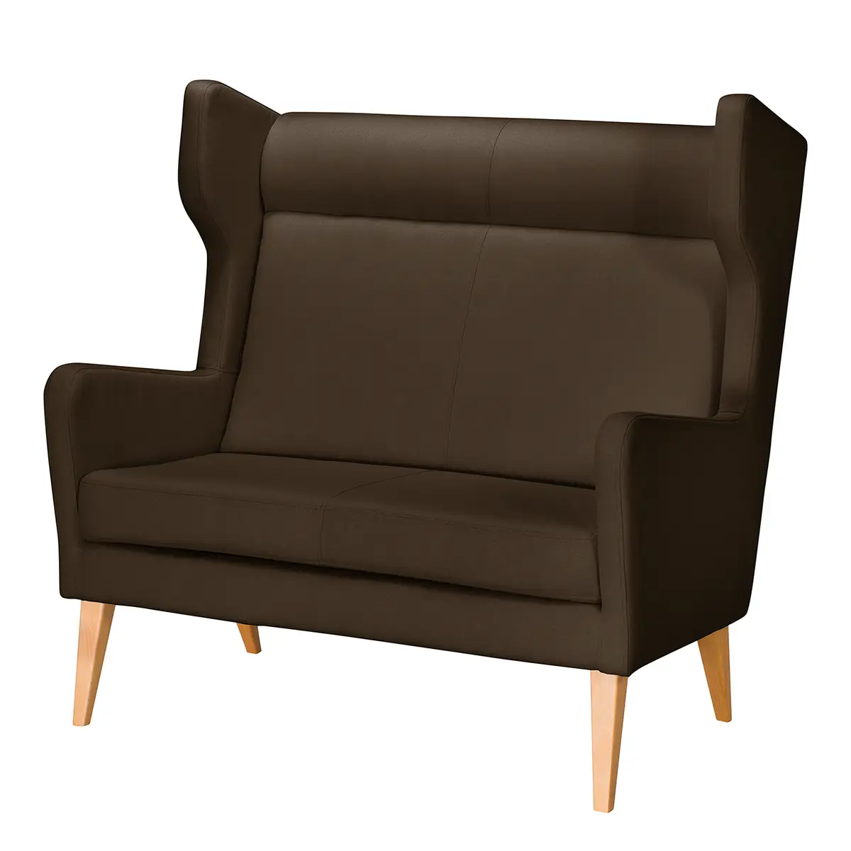 Sofa 2-Sitzer Strukturstoff Braun | Braun