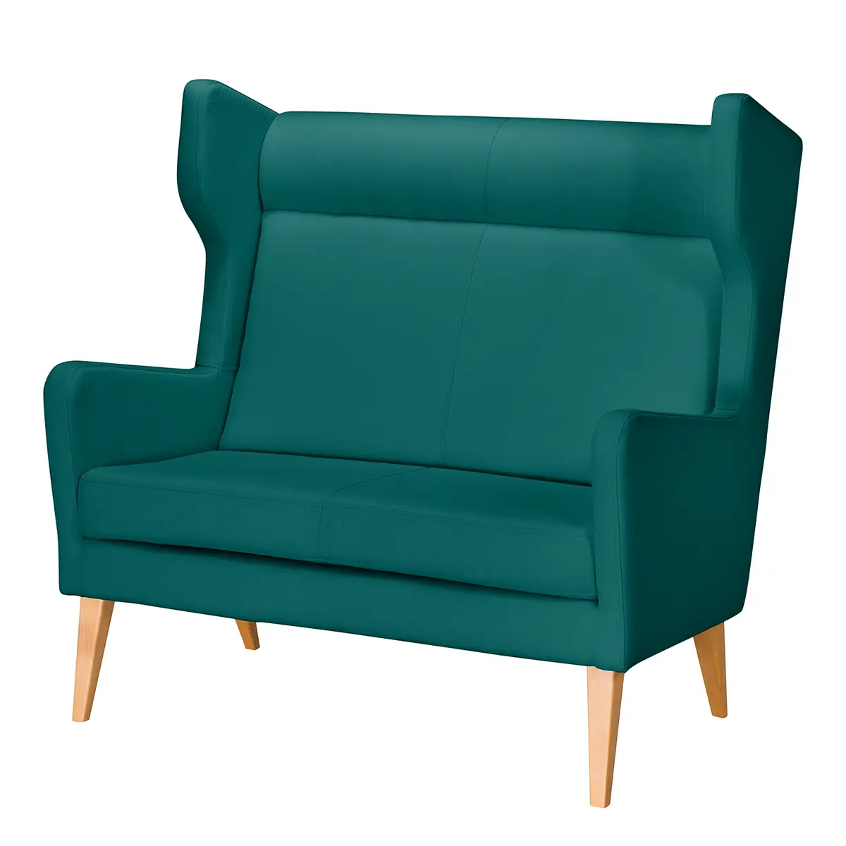Sofa 2-Sitzer Strukturstoff Blau/Petrol | Blau
