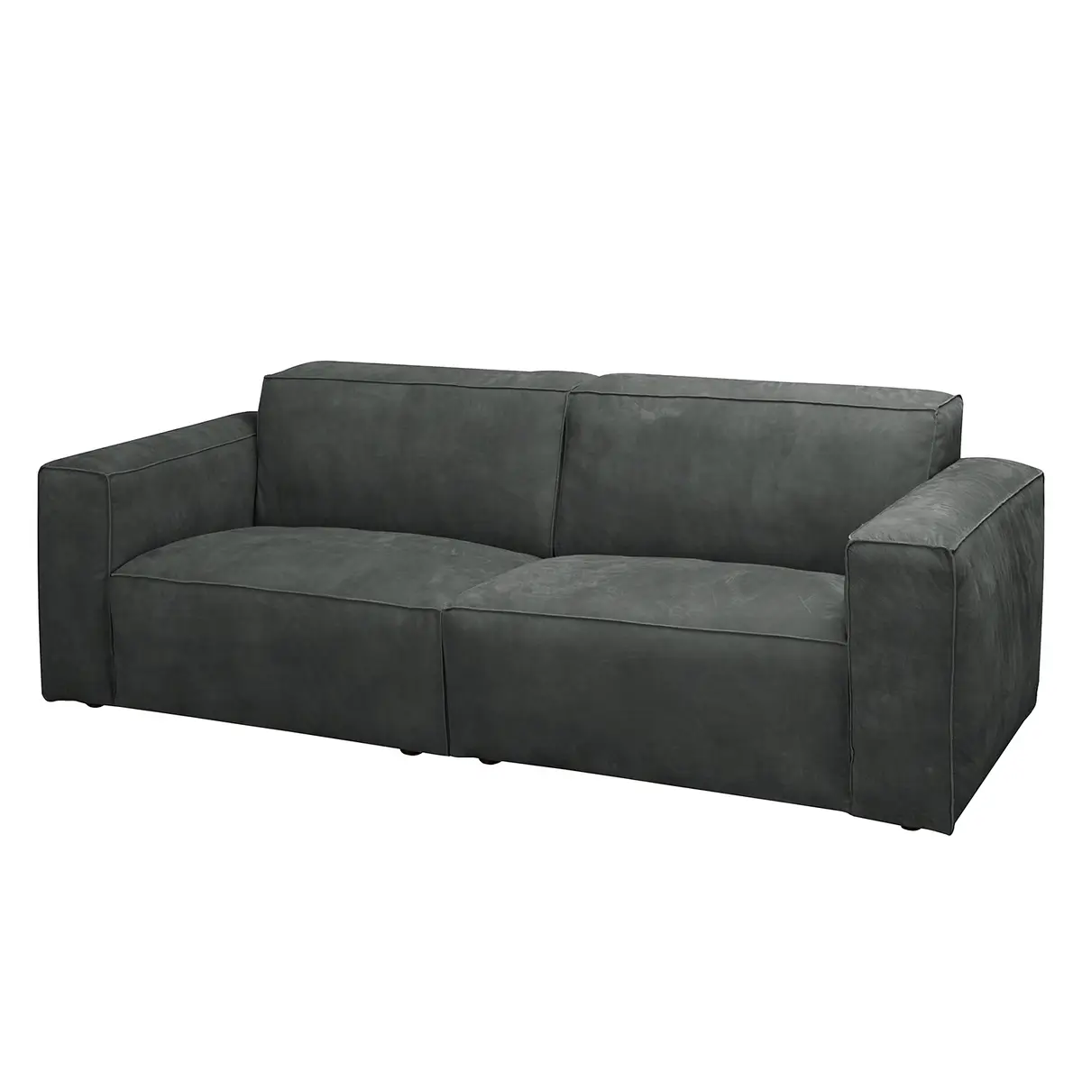 2-Sitzer Sofa Grau/Anthrazit Echtleder Kena | Grau
