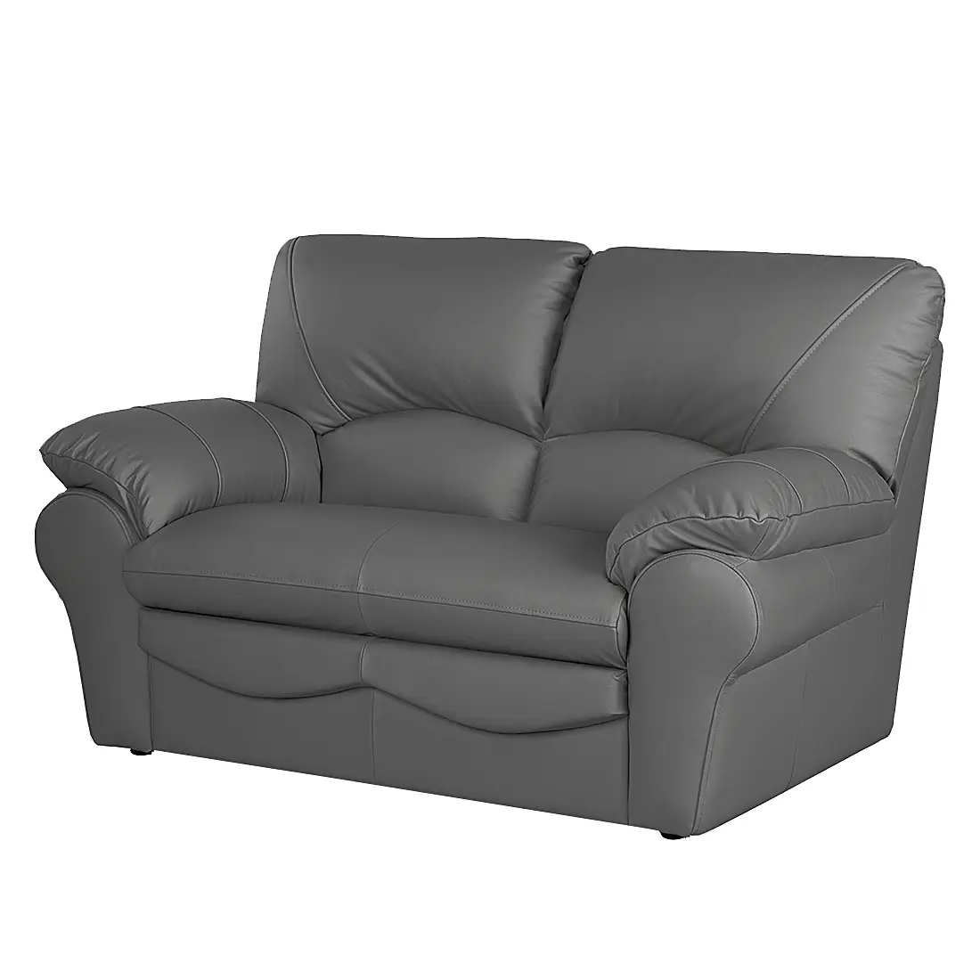 2-Sitzer Sofa Echtleder Grau/Anthrazit | Grau