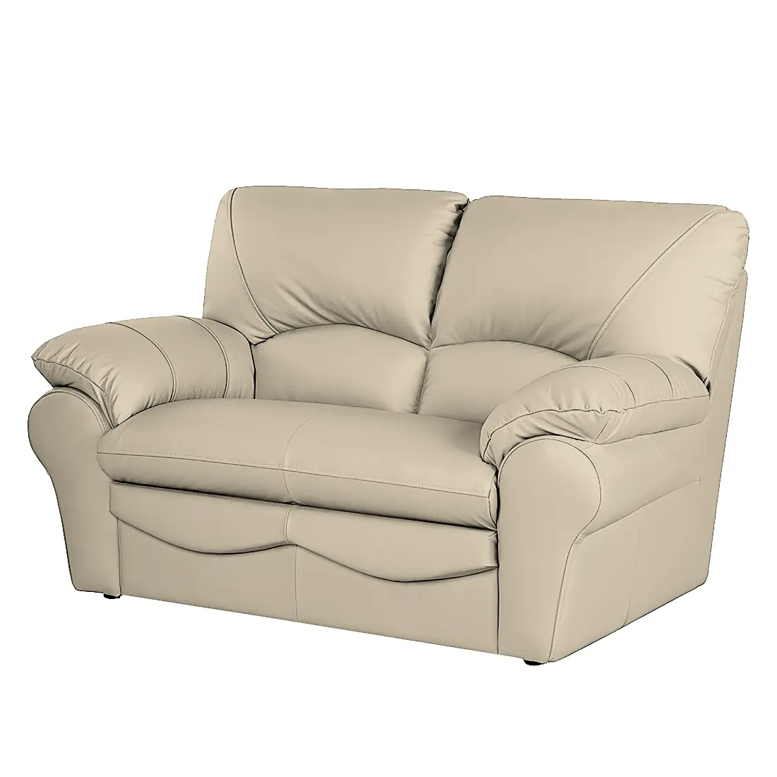 2-Sitzer Sofa Echtleder Grau/Taupe | Grau