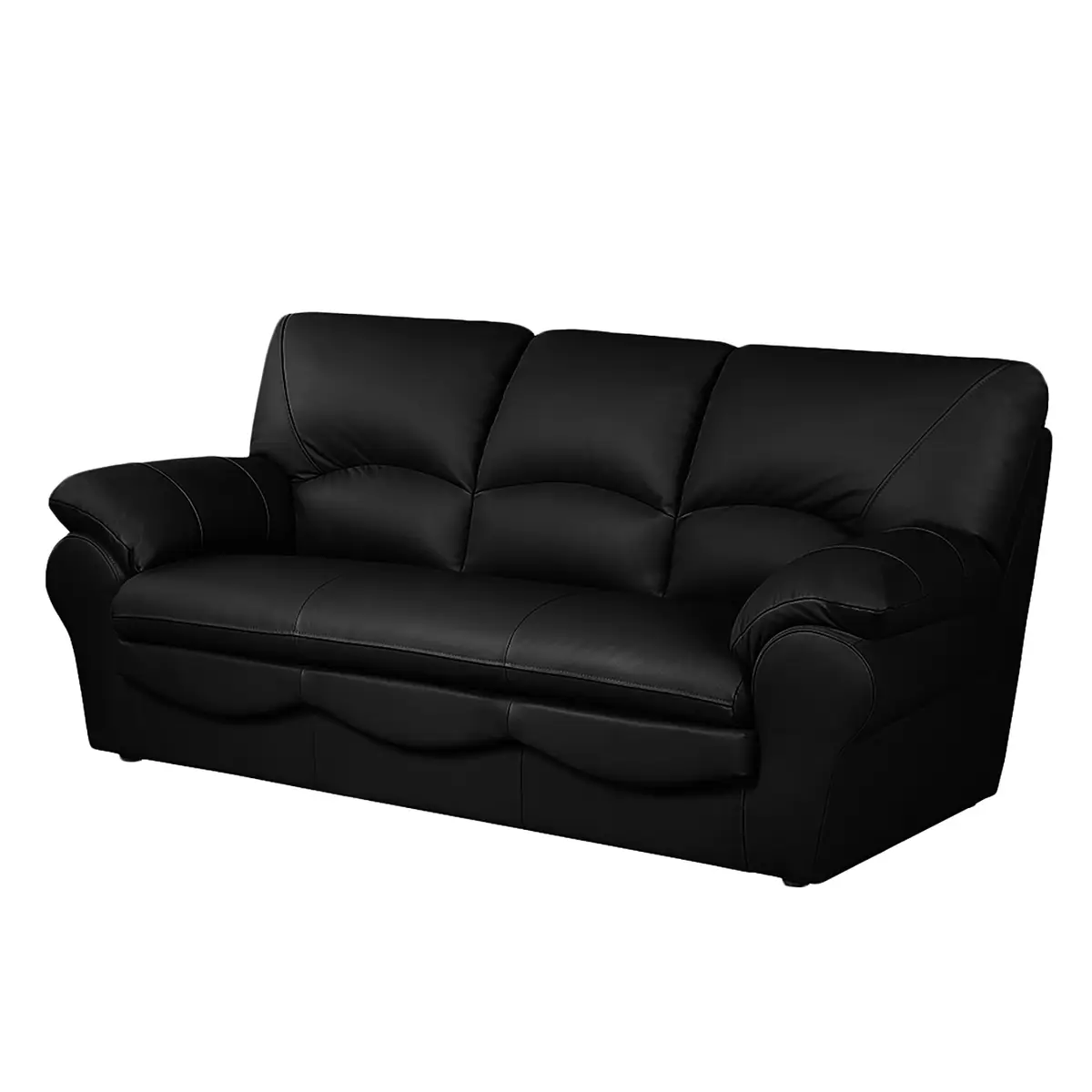 3-Sitzer Sofa Kunstleder Solis | Schwarz