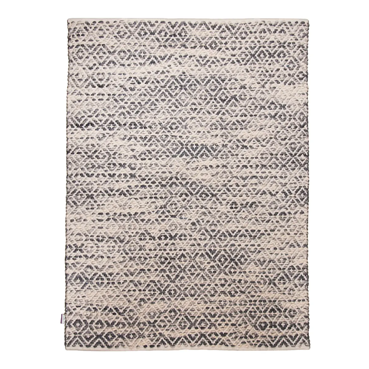 Wollteppich Smooth Comfort Diamond Grau/Grau 65 x 135cm | Grau