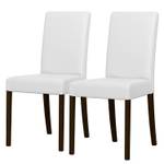 Chaises rembourrées Corinna (lot de 2) Cuir synthétique Sani : Blanc - Hêtre