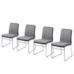 Chaise Lenaros (4 éléments) Tissu / Chrome - Gris clair