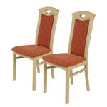 Chaises Grita (lot de 2) Hêtre massif / Tissu terra