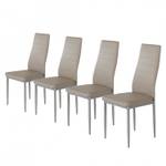 Stoelen Alice Springs (4-delige set) cappuccinokleurig kunstleer