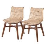 Eetkamerstoelen Mavora (2-delige set) rotan/massief acaciahout