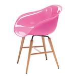 Gestoffeerde stoelen Econo Slim II kunststof/massief beukenhout - Roze