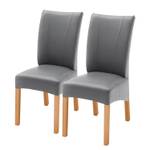 Chaises Fauna (lot de 2) Imitation cuir - Chêne / Gris