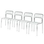 Chaises Comet (lot de 4) Imitation cuir -Noir noir Coloris : blanc - Blanc