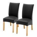 Gestoffeerde stoelen Fauna zwart kunstleer - Zwart/beukenhoutkleurig