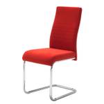 Chaises cantilever Claras (lot de 4) Rouge - Textile - 43 x 96 x 59 cm