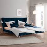 Gestoffeerd bed Neo fluweel Donkerblauw - 140 x 200cm