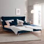 Gestoffeerd bed Neo fluweel Donkerblauw - 160 x 200cm