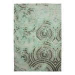 Tapis vintage Bullau Tissu - Turquoise / Noir - 140 x 200 cm