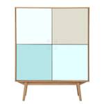 Highboard Levin eikenhout/pastelblauw