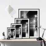 Impression art pont à Venise I Pin massif - Noir - 70 x 100 cm