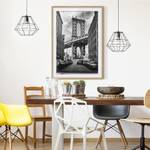 Tableau déco pont de Manhattan IV Partiellement en chêne massif - Chêne - 50 x 70 cm