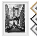 Afbeelding Bridge in Manhattan II deels massief grenenhout - wit - 50 x 70 cm