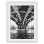Tableau déco Under The Iron Bridge II Partiellement en pin massif - Blanc - 40 x 55 cm
