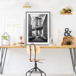 Afbeelding Bridge in Manhattan III deels massief grenenhout - grijs - 50 x 70 cm