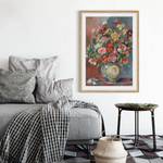 Impression art bouquet de fleurs IV Partiellement en chêne massif - Chêne - 50 x 70 cm