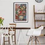 Impression art bouquet de fleurs I Pin massif - Noir - 70 x 100 cm