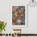 Impression art bouquet de fleurs II Partiellement en pin massif - Blanc - 50 x 70 cm