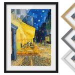 Impression art terrasse café d’Arles I Pin massif - Noir - 50 x 70 cm