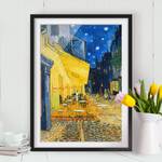 Impression art terrasse café d’Arles I Pin massif - Noir - 50 x 70 cm