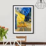 Impression art terrasse café d’Arles I Pin massif - Noir - 50 x 70 cm