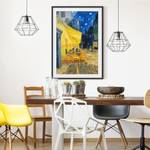 Impression art terrasse café d’Arles I Pin massif - Noir - 50 x 70 cm