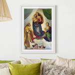 Afbeelding Sixtijnse Madonna II deels massief grenenhout - wit - 30 x 40 cm