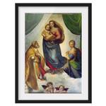 Bild Die Sixtinische Madonna I Kiefer teilmassiv - Schwarz - 50 x 70 cm