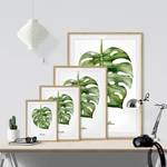 Afbeelding Aquarel Botanica Monstera IV deels massief eikenhout- eikenhout - 30 x 40 cm