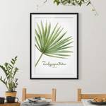 Impression aquarelle Trachycarpus I Pin massif - Noir - 40 x 55 cm