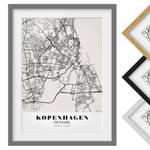 Bild Stadtplan Kopenhagen III Kiefer teilmassiv - Grau - 30 x 40 cm