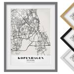 Afbeelding Plattegrond Kopenhagen III deels massief grenenhout - grijs - 70 x 100 cm