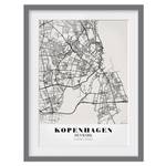 Bild Stadtplan Kopenhagen III Kiefer teilmassiv - Grau - 50 x 70 cm