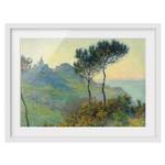 Impression d’art Varengeville II Partiellement en pin massif - Blanc - 55 x 40 cm