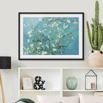 Impression d’art fleurs d’amandier V Pin massif - Noir - 40 x 30 cm
