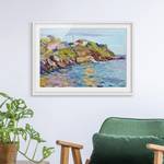 Impression d’art la baie de Rapallo II Partiellement en pin massif - Blanc - 55 x 40 cm