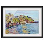 Impression d’art la baie de Rapallo I Pin massif - Noir - 100 x 70 cm