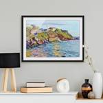 Impression d’art la baie de Rapallo I Pin massif - Noir - 100 x 70 cm