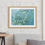 Impression d’art fleurs d’amandier VIII Partiellement en chêne massif - Chêne - 100 x 70 cm