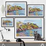 Impression d’art la baie de Rapallo I Pin massif - Noir - 40 x 30 cm