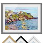 Impression d’art la baie de Rapallo III Partiellement en pin massif - Gris - 70 x 50 cm